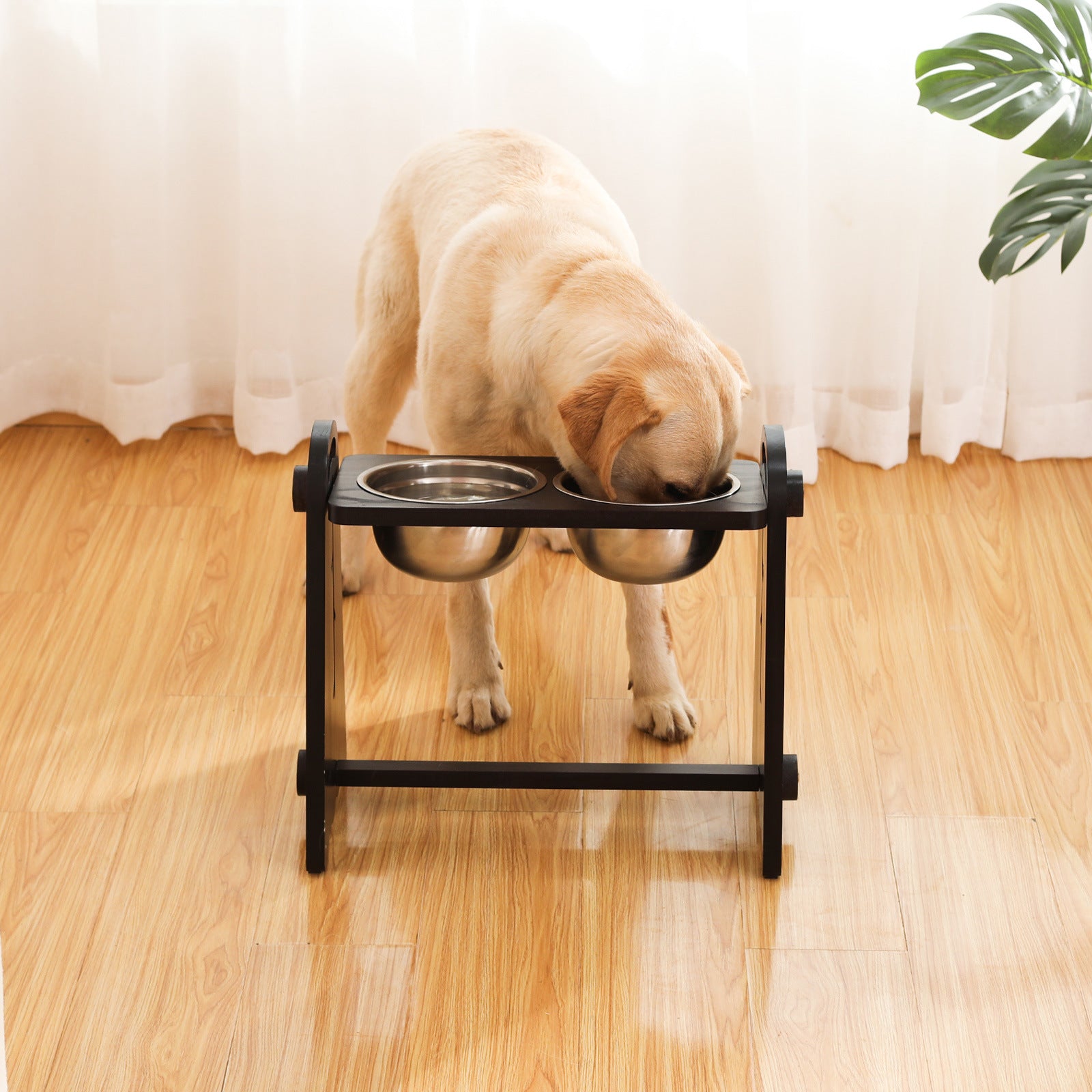 Elevated Dog Bowls for Medium Large Sized Dogs, Adjustable Heights Raised Dog Feeder Bowl with Stand for Food & Water Doba